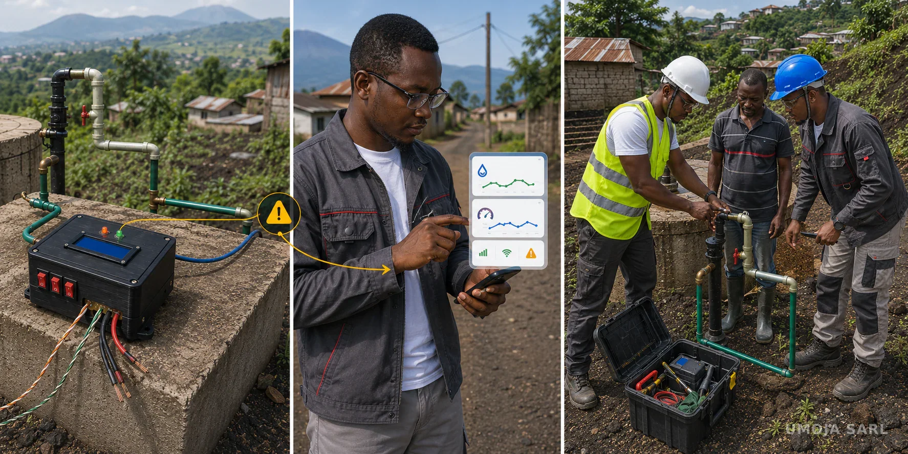Illustration du parcours entre une alerte MotoBox, l’analyse mobile et une intervention technique